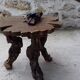 Table basse feuille en bois vintage avec cendrier