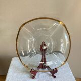 Timeless dish signed Annie Glass 38/36 made in the USA gilded with 24k fine gold