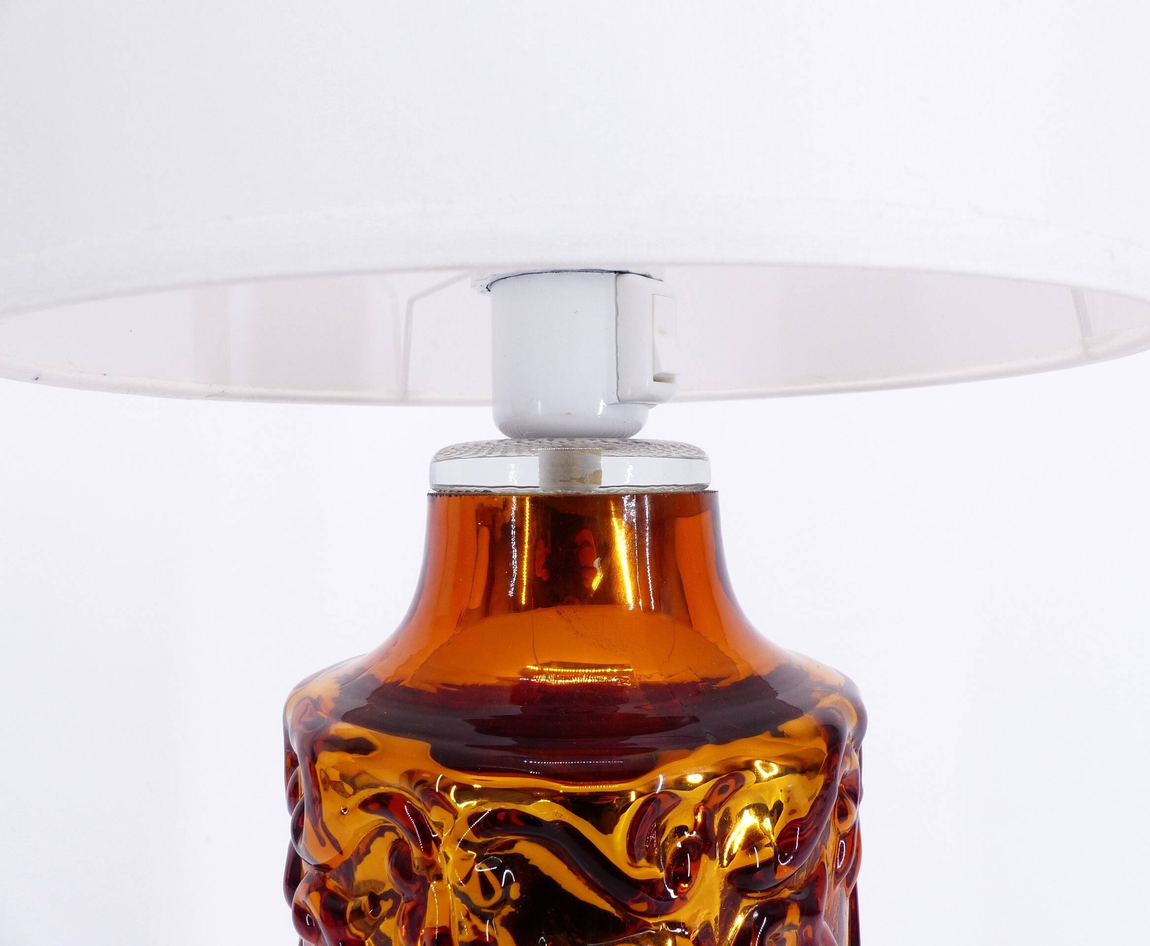 Scandinavian Gustaf Leek lamp in gold églomisé glass Orrefors 1960