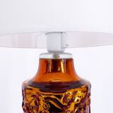 Scandinavian Gustaf Leek lamp in gold églomisé glass Orrefors 1960