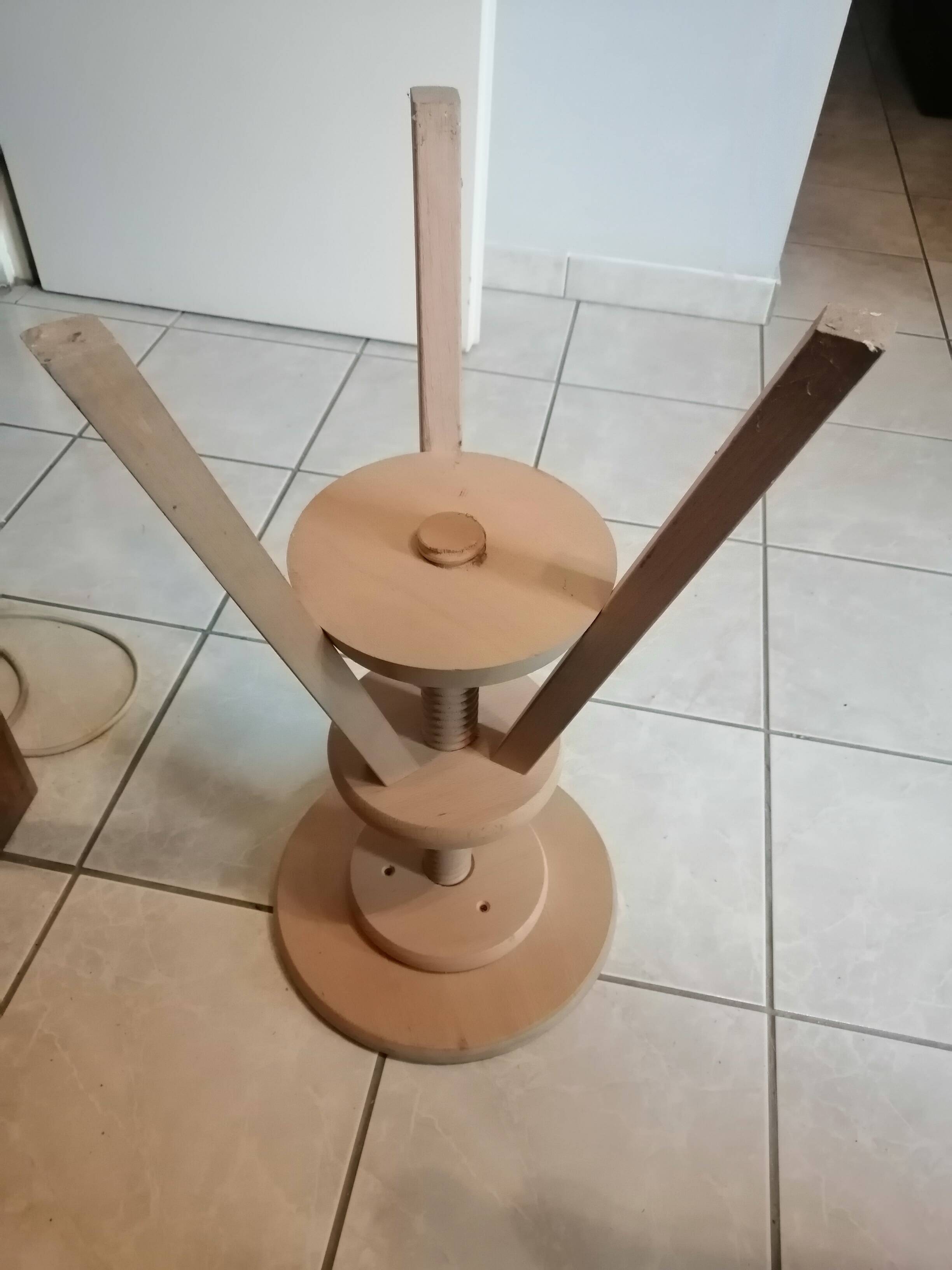 Raw wood furniture stool