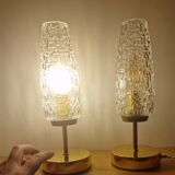 Arlus Textured Tulip Touch Bedside Lamp Duo