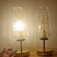 Arlus Textured Tulip Touch Bedside Lamp Duo