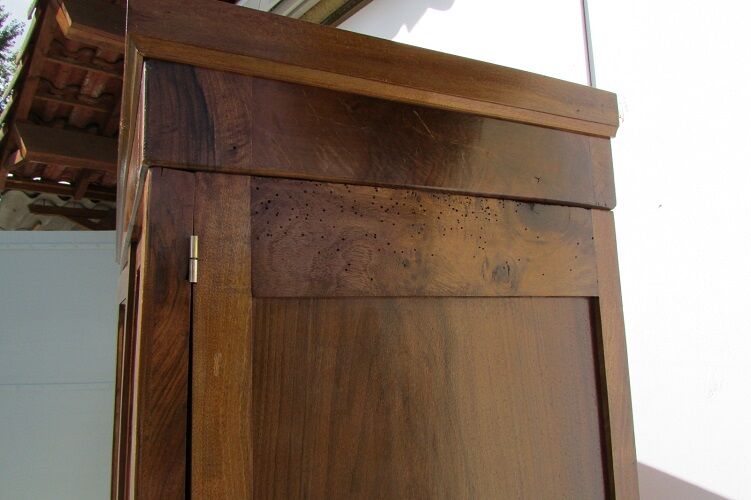 Art deco wardrobe three walnut doors