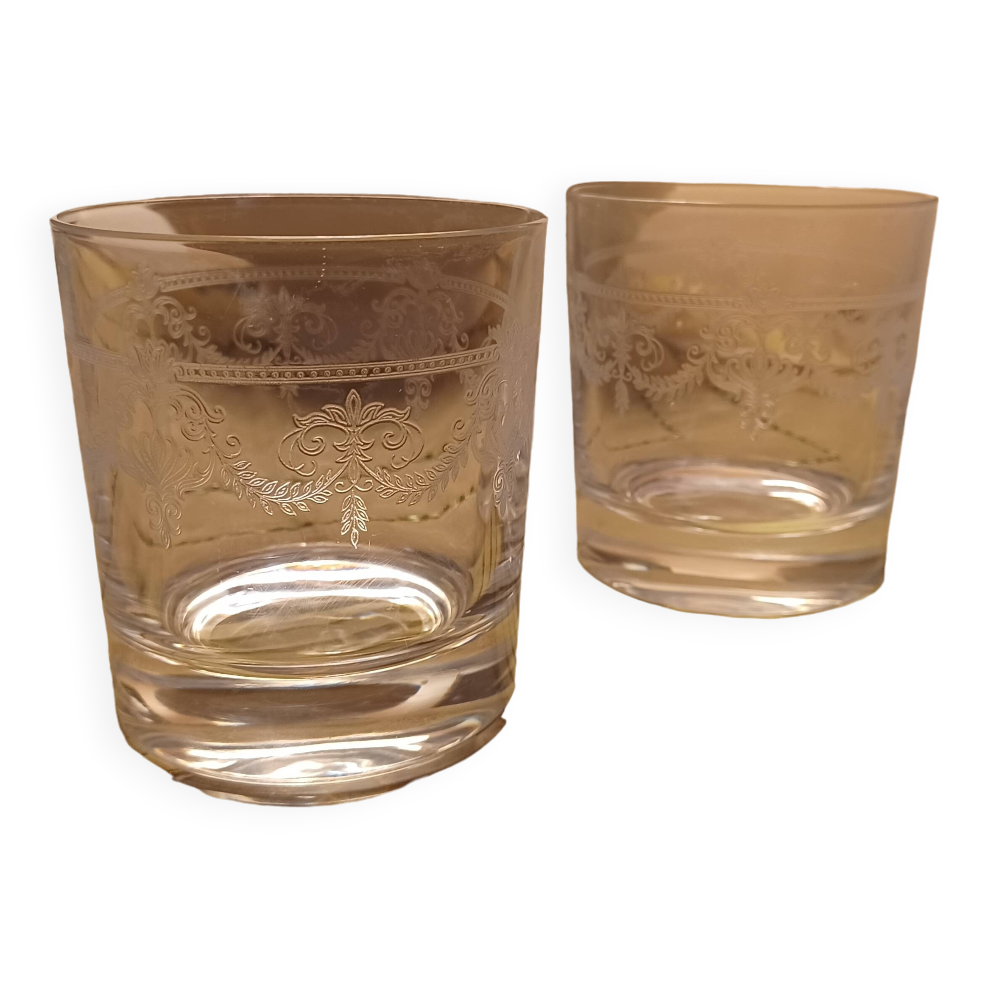 Engraved Crystal Whiskey Glasses