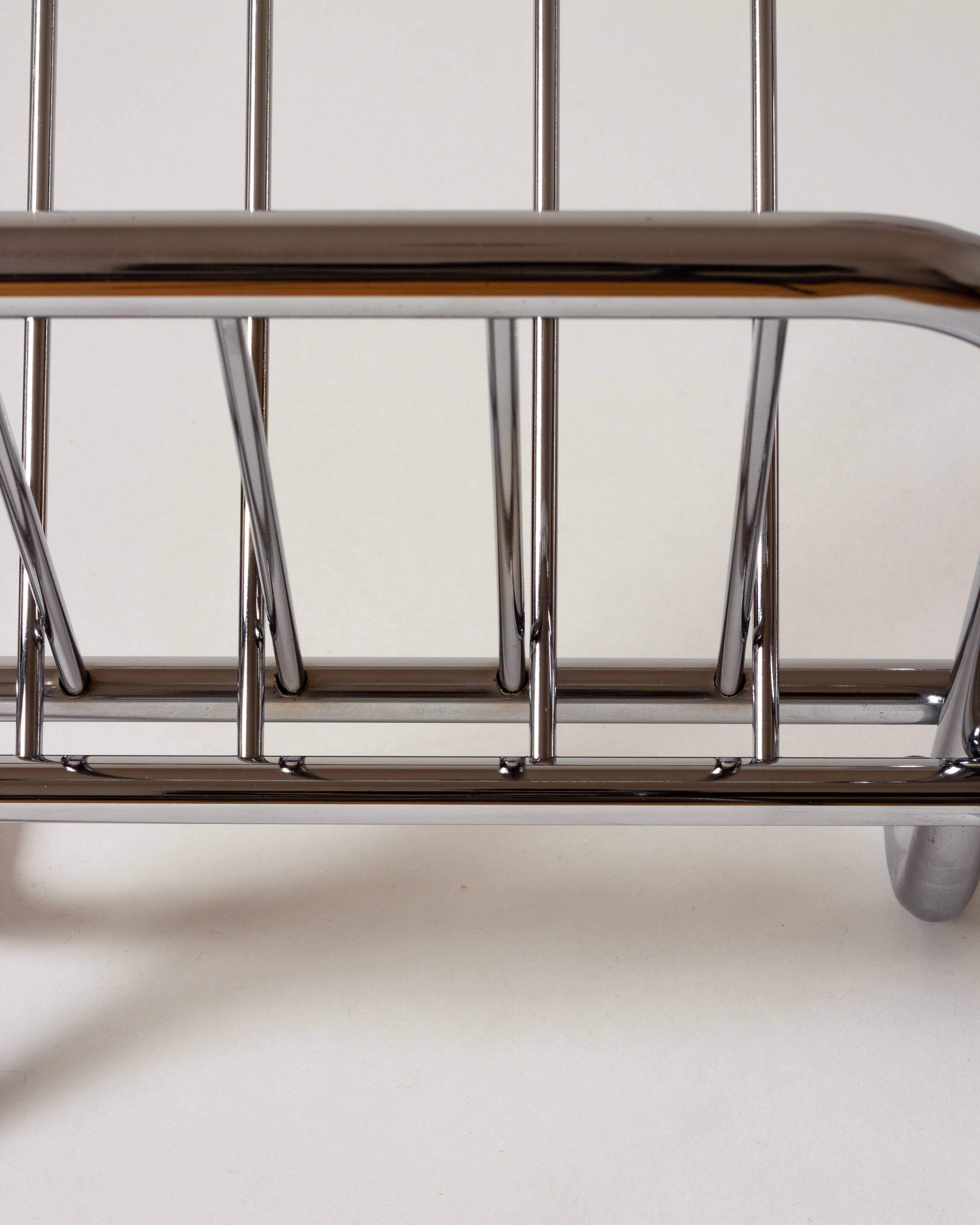 Chrome tubular steel magazine holder, Le Zack 1980
