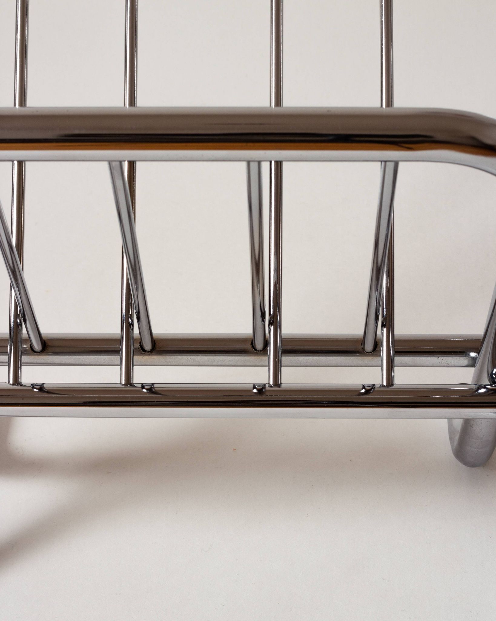 Chrome tubular steel magazine holder, Le Zack 1980