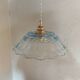 Vintage pendant light in blue chiseled glass