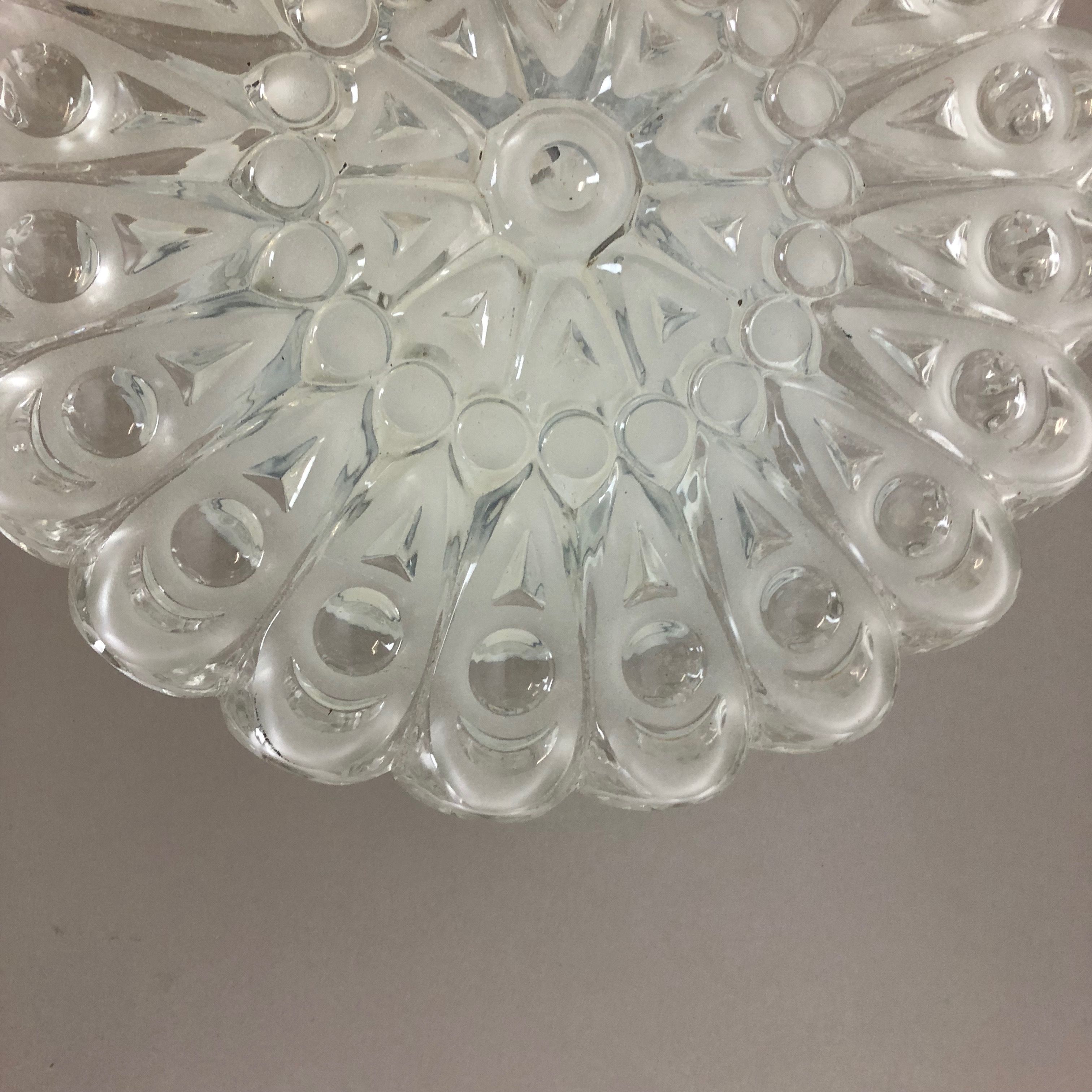 Modernist Floral Glass Wall Light Sconce Made by Hillebrand, Germany, 1970s