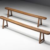Rustic primitive benches, france, 19th century