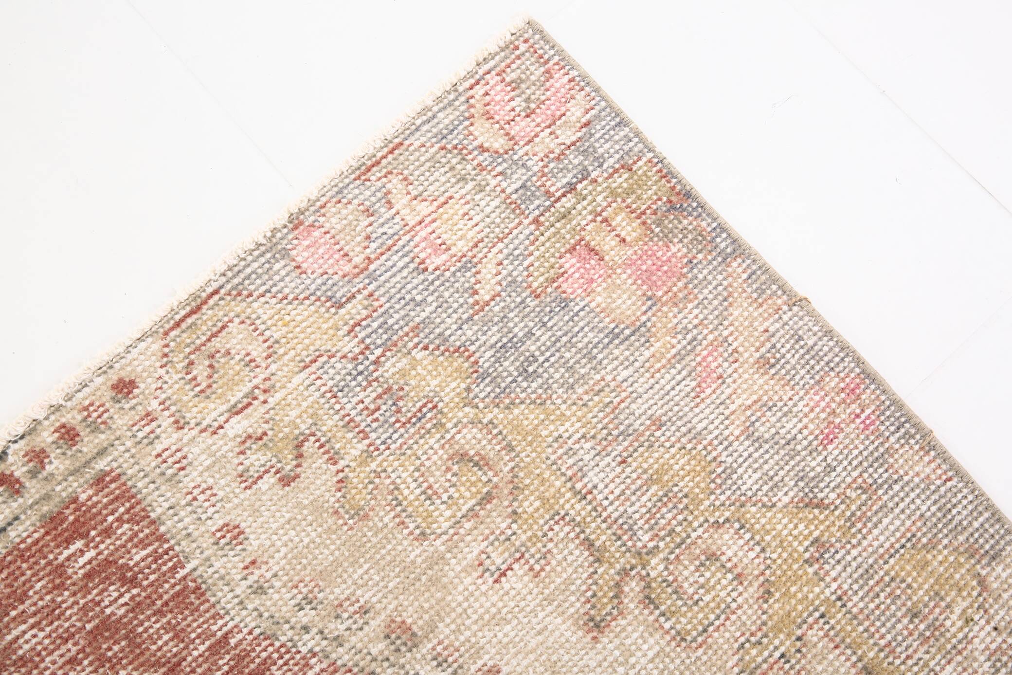 Vintage Red & Cream Oriental Turkish Rug, 110x199Cm