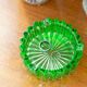 Green crystal bowl ashtray from the mid-20th century, Italy, 1970s.