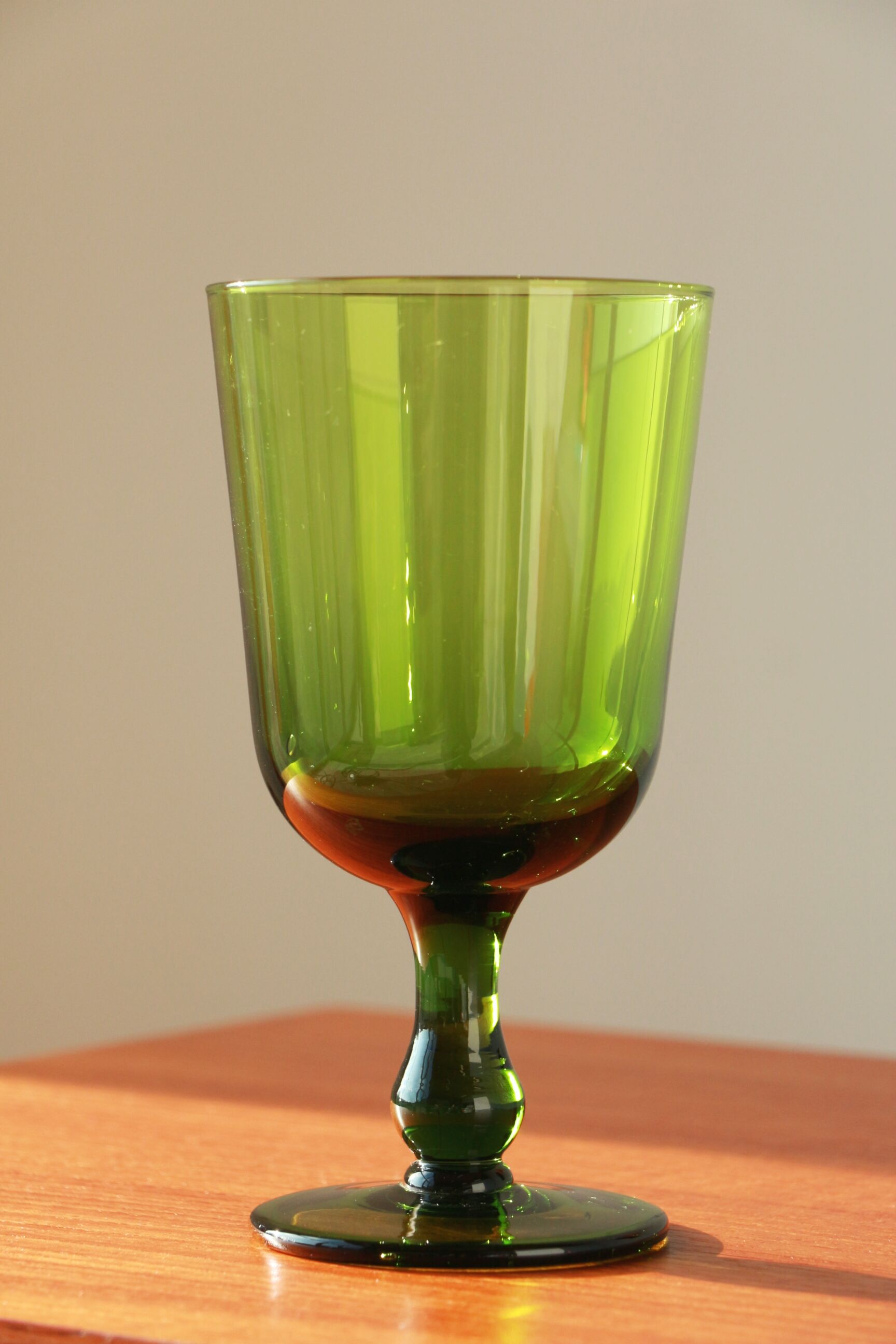 Green glass vase