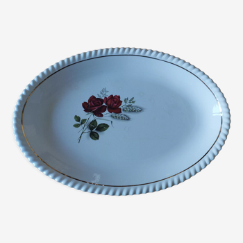 Plat de service motif floral Luneville