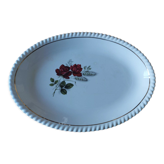 Plat de service motif floral Luneville