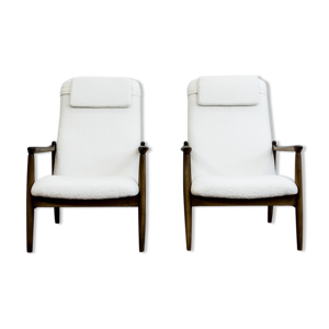 Paire de fauteuils blancs - boucle