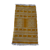 Kilim yellow and white handmade carpet , 60x105cm