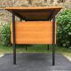 Vintage modernist office in oak and metal tubular base