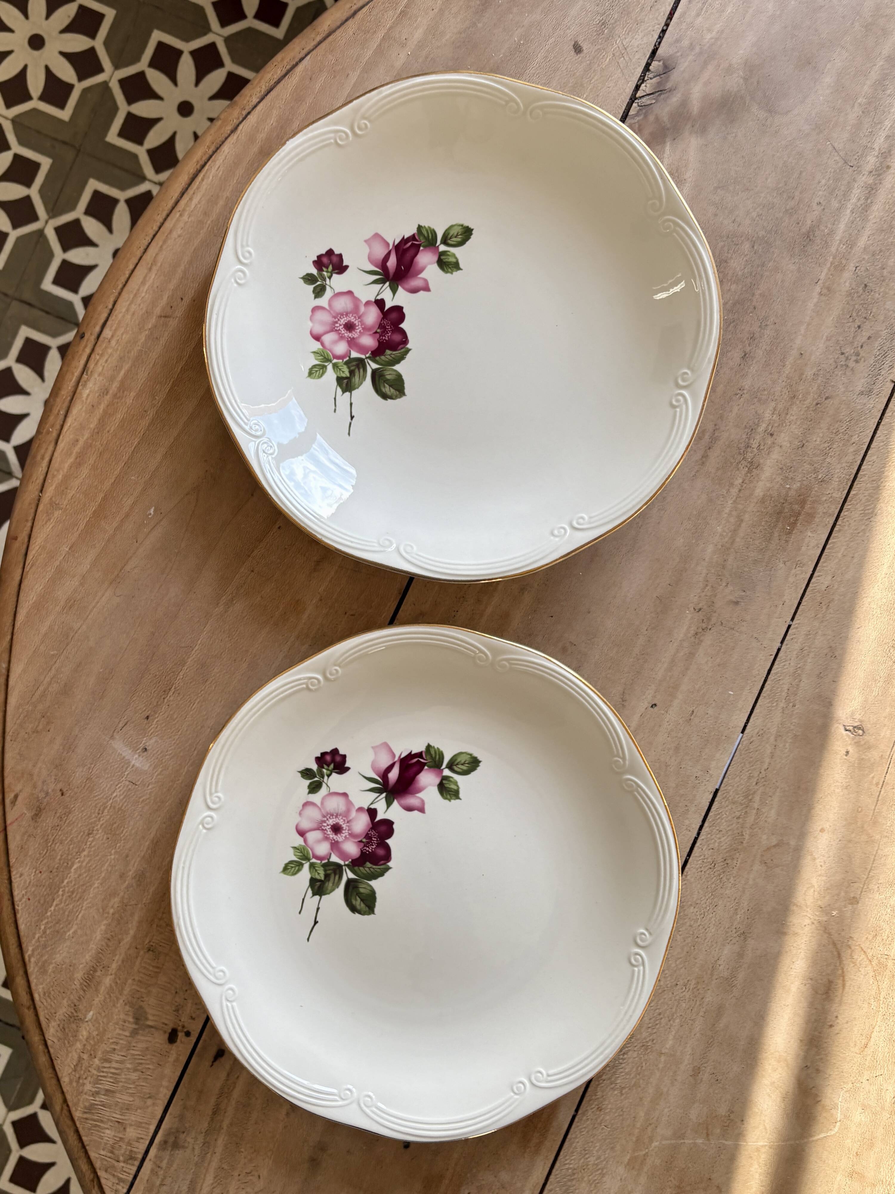 Set of 2 vintage round dishes - Chinon de Gien model