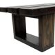 Minimalist vintage sofa design in wengé wood solid slatted bench