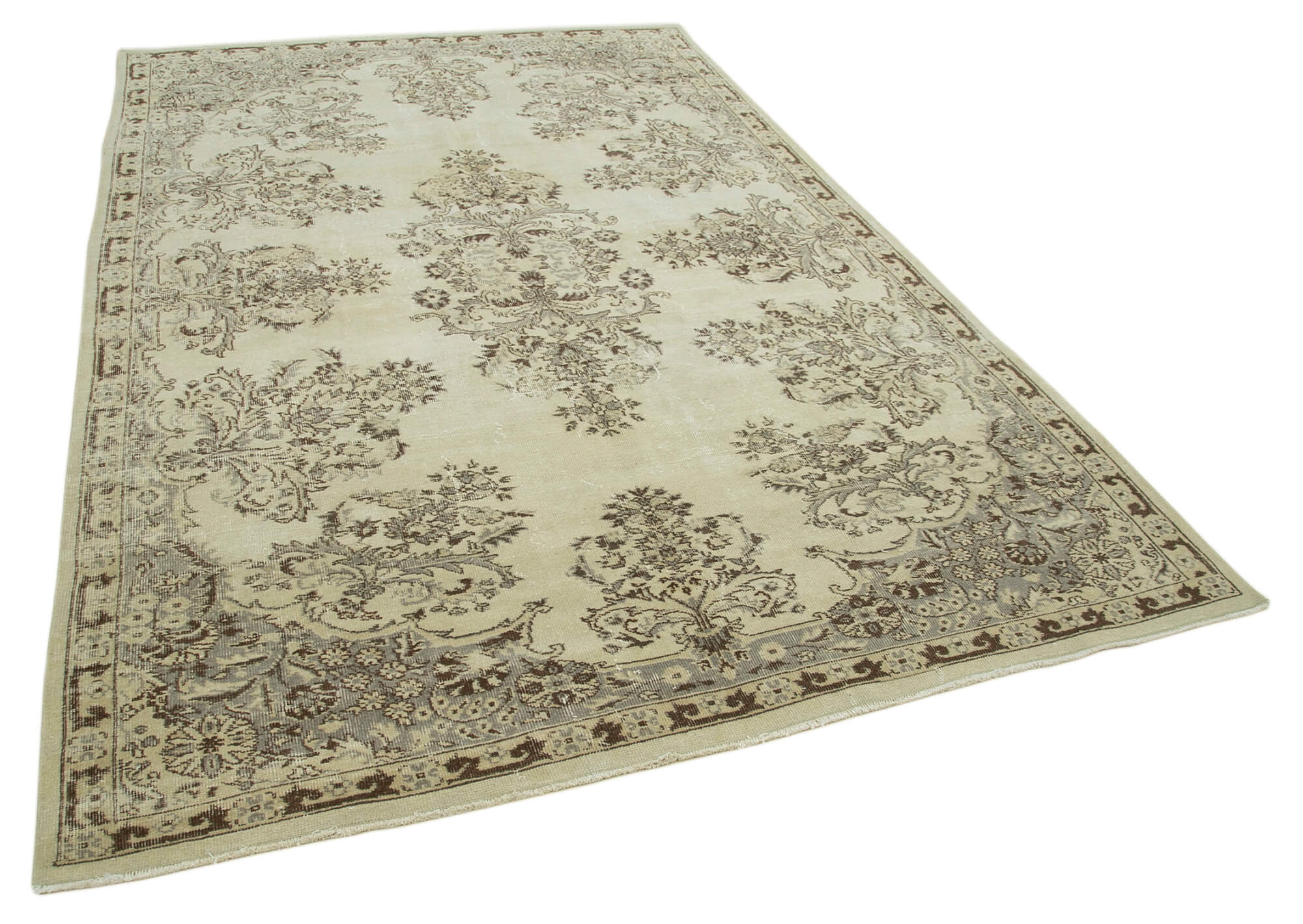 Handmade Vintage Oriental Beige Carpet 195 cm x 308 cm - 36585