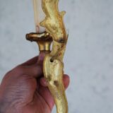 Pair of Louis XV style sconces in bronze with 1 arm of light