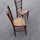 Paire de chaises bistrot cannées