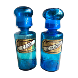 Blue apothecary bottles
