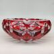 Magnificent crystal ashtray from Lorraine, ruby colour.