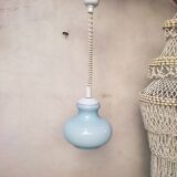 Blue opaline hanging lamp