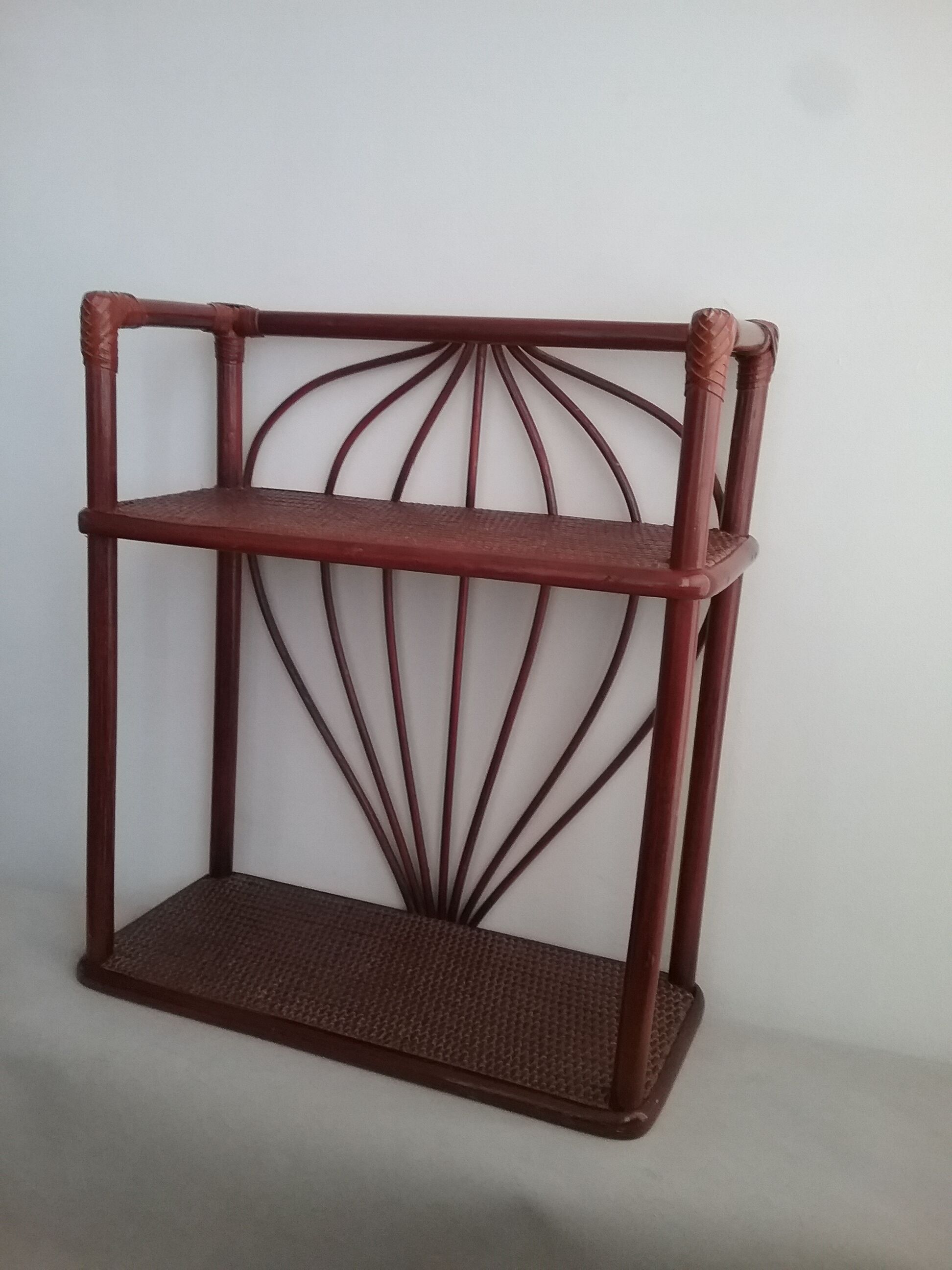 Rattan wall shelf