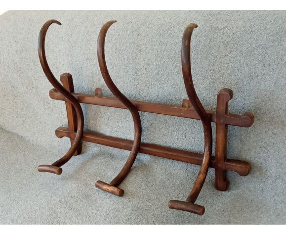 Curved wooden coat rack circa 1900