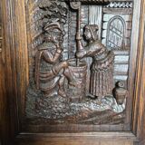 Ancienne porte en bois sculpté en chêne