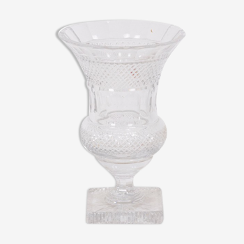 Vase en cristal de forme Médicis, XXe siècle
