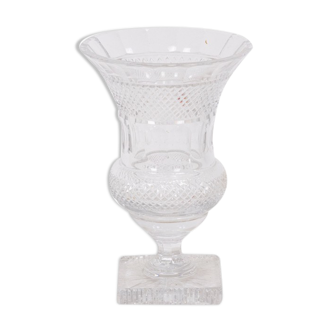 Vase en cristal de forme Médicis, XXe siècle
