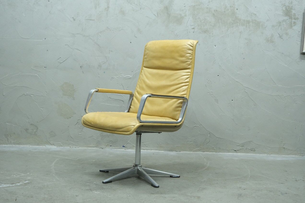 Office Leather Armchair by Delta Design for Wilkhahn, 1960s