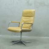 Office Leather Armchair by Delta Design for Wilkhahn, 1960s
