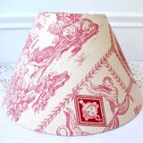 Red toile de Jouy lampshade