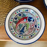 Service of 6 ethnic fish pattern soup plates