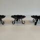 3 bougeoirs en fer noir vintage