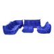 Togo living room set in blue velvet by Michel Ducaroy for Ligne Roset, 1979, set of 5