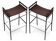 Handcrafted bar stool, dark brown leather, rubber and metal.