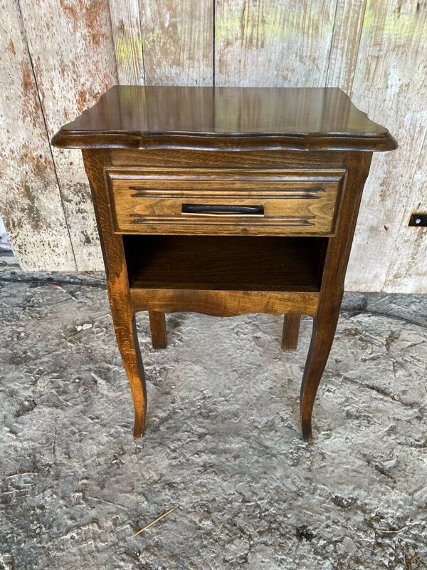 Chevet table nuit style louis xv bois tiroir + case vintage