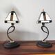 Paire de lampes vintage métal et verre