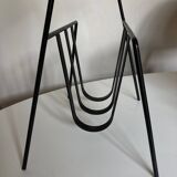 Modernist magazine rack French work 1950 in iron and brass