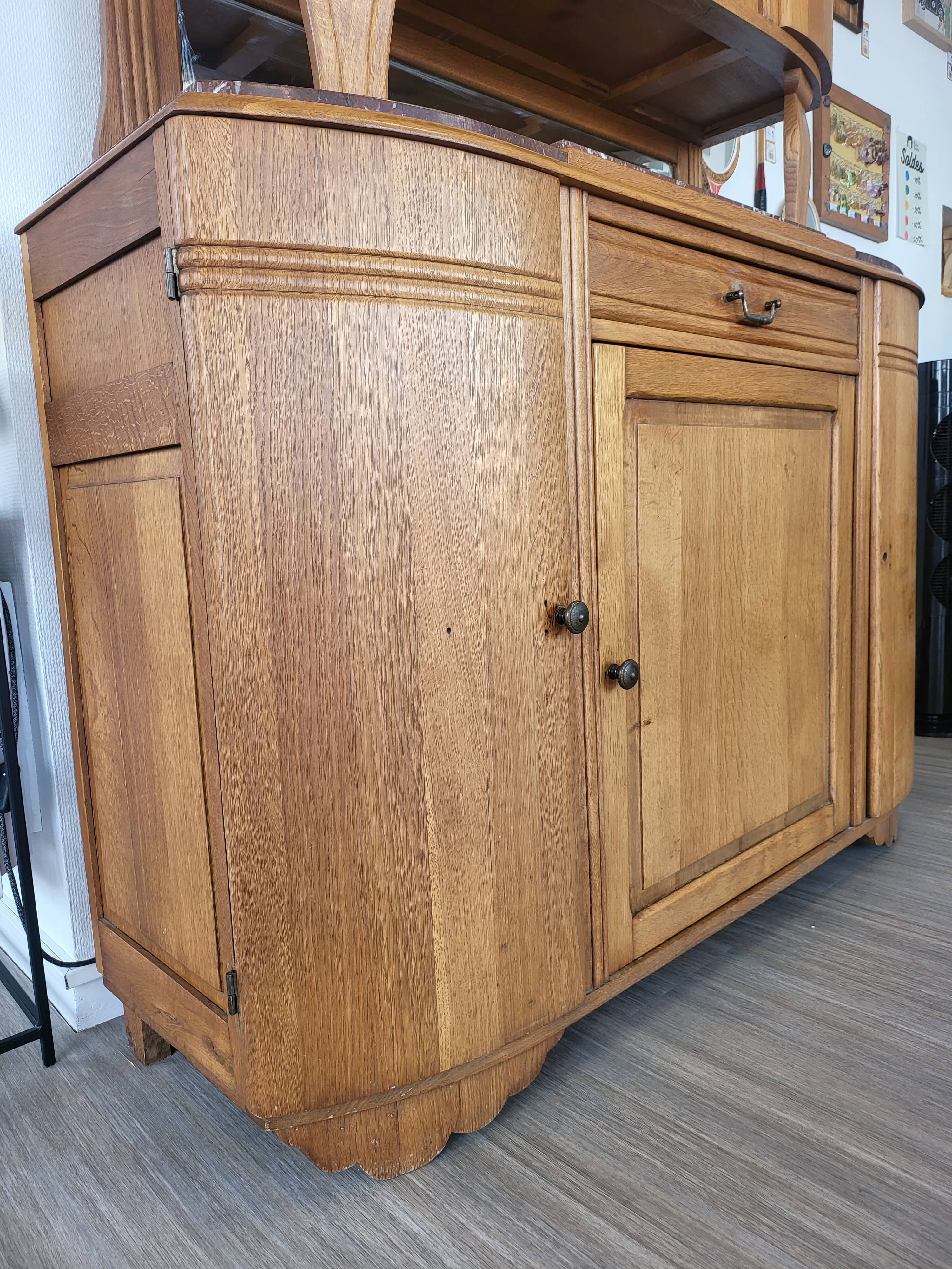 Solid wood and vintage marble