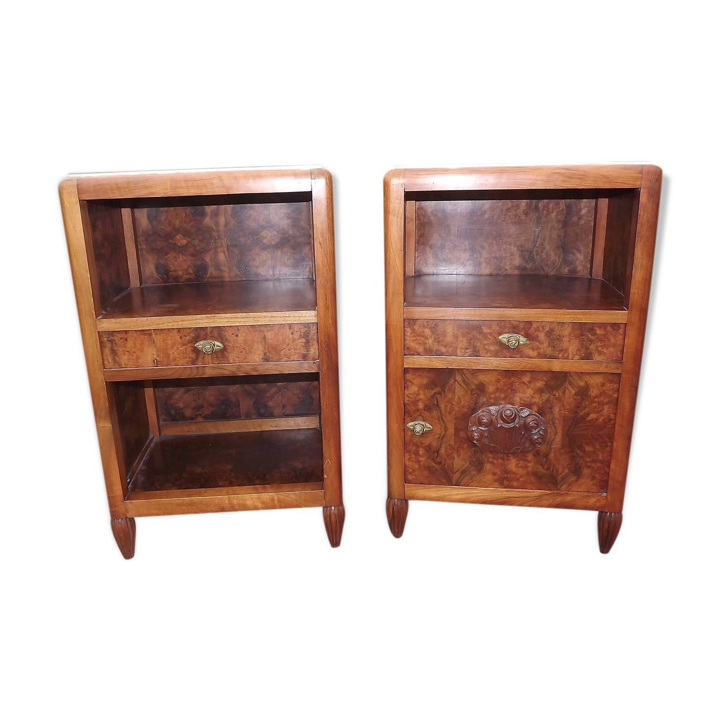 Pair of Chevets Art Nouveau School of Nancy