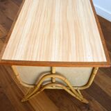 Rattan and formica desk vintage