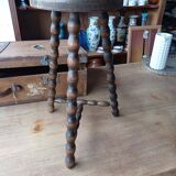 Beaded Tripod Mid-Height Stool