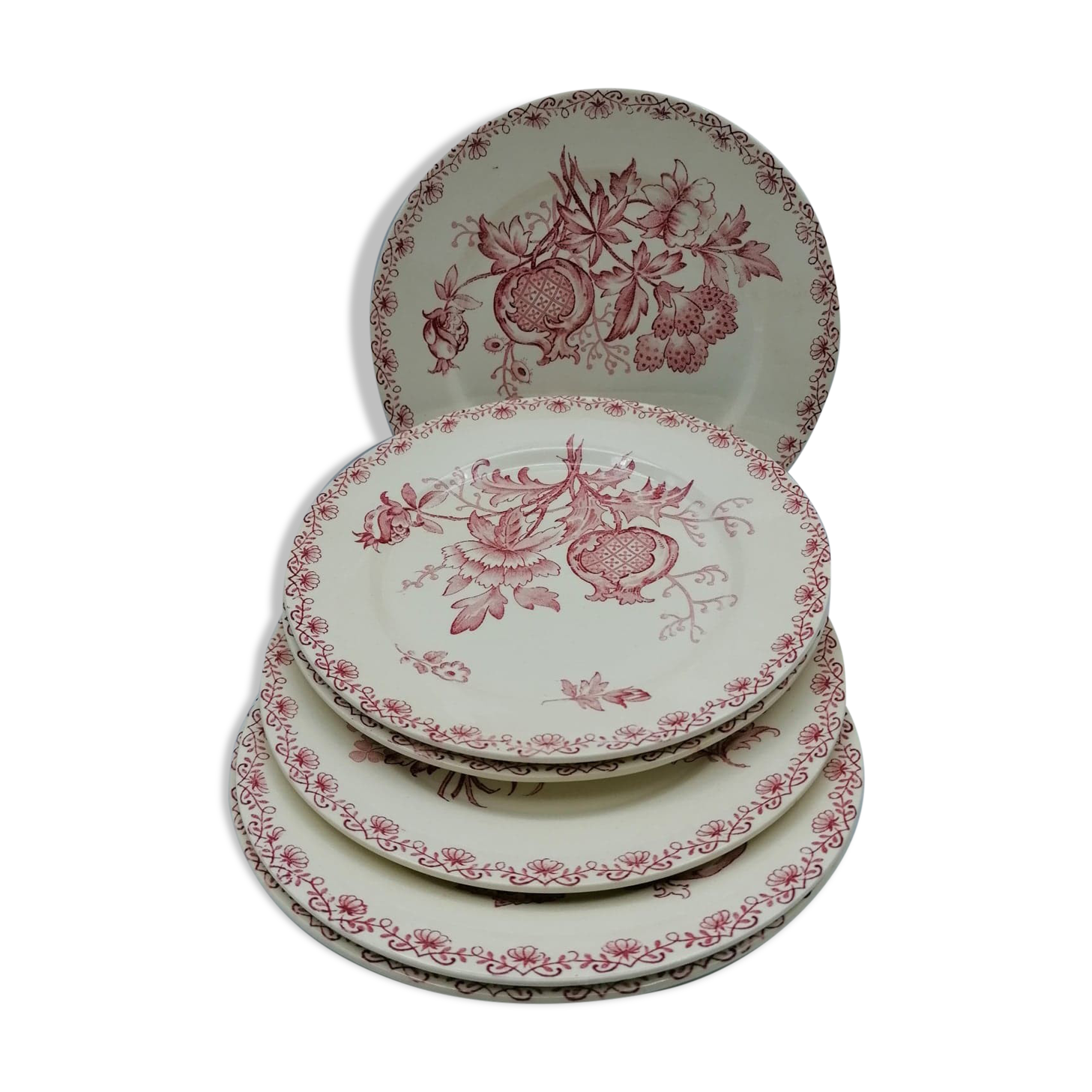 Set of 6 Alma Sarreguemines dessert plates